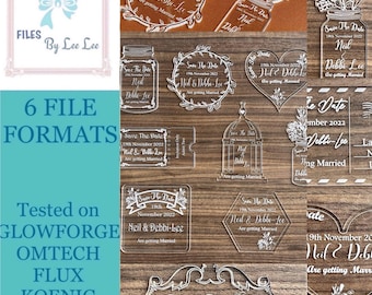 Save The Date SVG Digital File, Laser Cut file, Wedding Save the dates, Glowforge , Laser ready, cut in wood or acrylics
