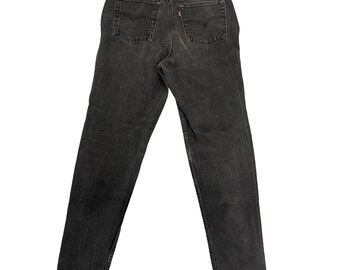 Levi's Vintage Black 521 Jeans cónicos Tamaño 12 Medio - 29'' x 32''