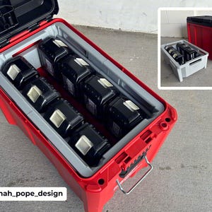 Milwaukee Packout Compact Tool Box (Ammo Can) - Makita 18V Battery Rack UPPER Insert