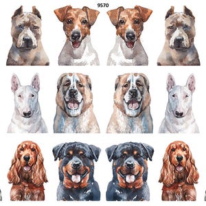 Dog Mugs I - Overglaze Ceramic + Enamel Decals - Food Safe - Lead Free - 9570