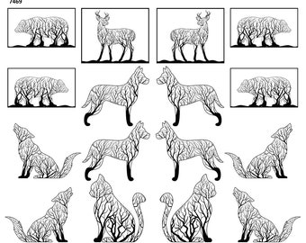 Wild Animal Images -  Ceramic Decal - Overglaze Decal - Fusible Decal - Food Safe - Lead Free - 7469