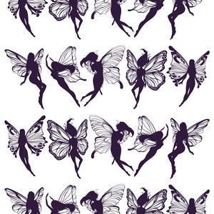 Fairy Silhouettes - Ceramic Decal - Overglaze Decal - Fusible Decal - Food Safe - Lead Free - 7554