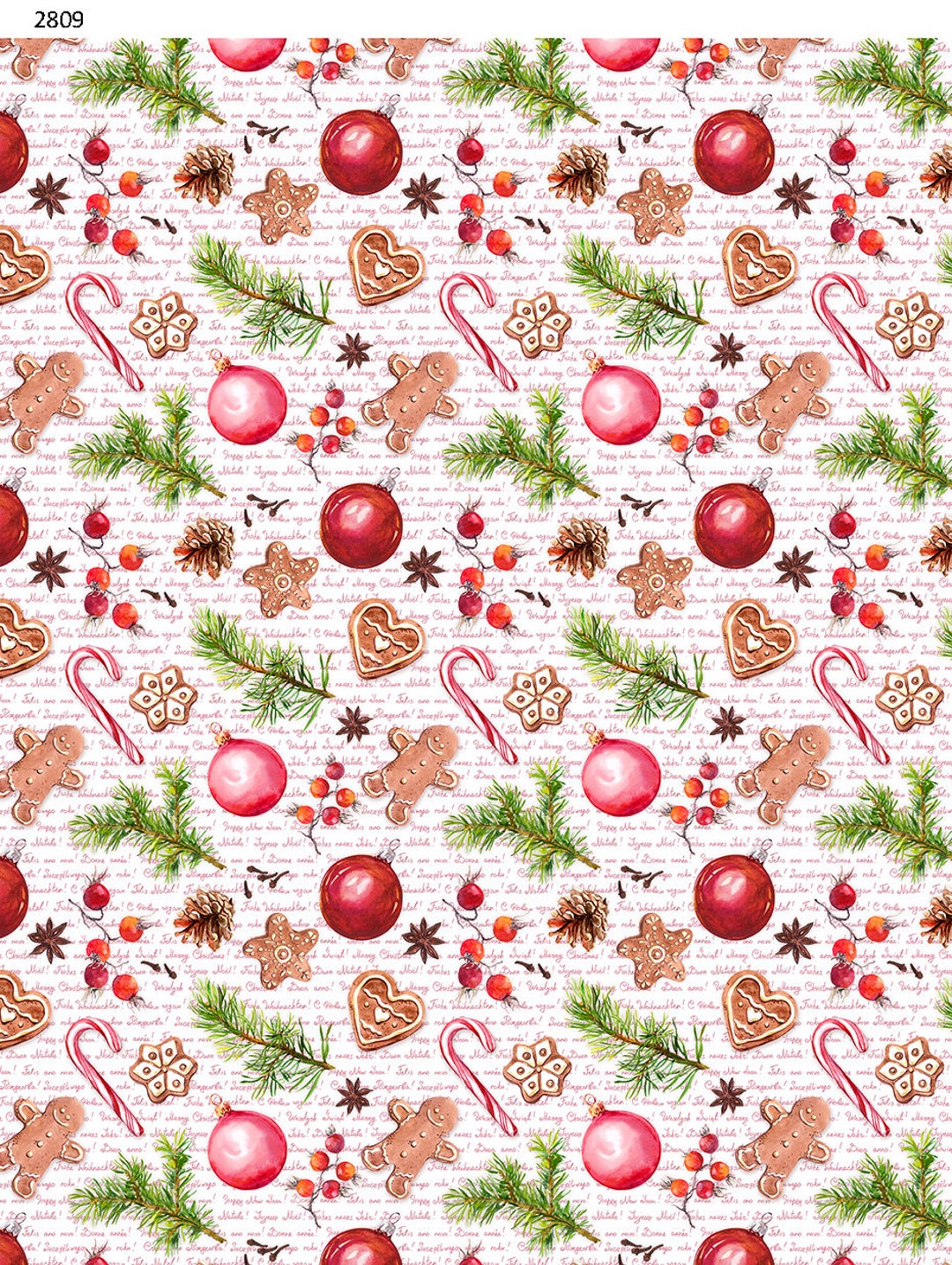 Seamless Holiday Script Pattern - Overglaze Ceramic + Enamel Decals ...