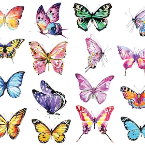 Beautiful Watercolor Butterflies - Ceramic Decal - Overglaze Decal - Fusible Decal - Food Safe - Lead Free - 2927
