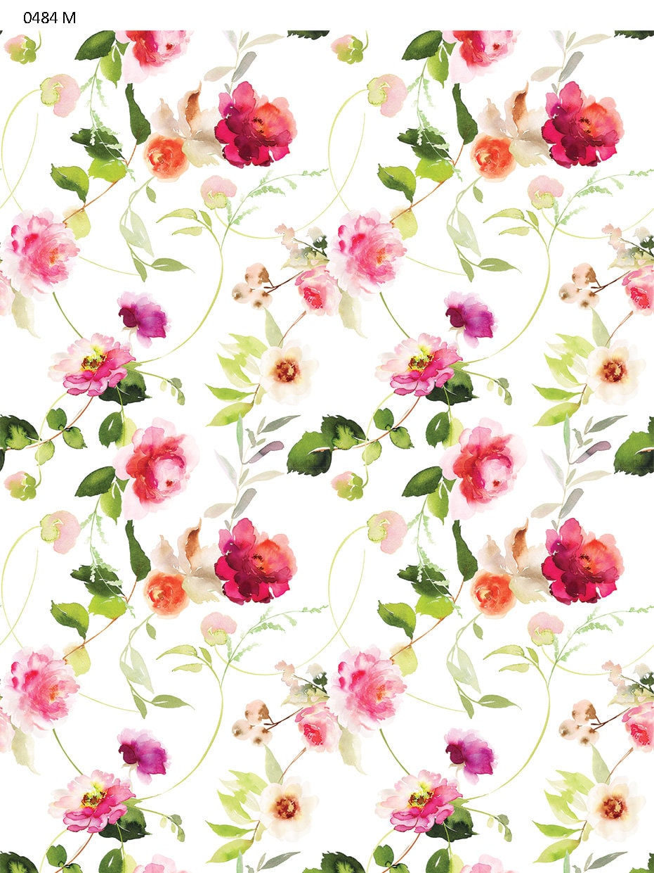 Seamless Watercolor Pink and Red Rose Pattern - Overglaze Ceramic ...