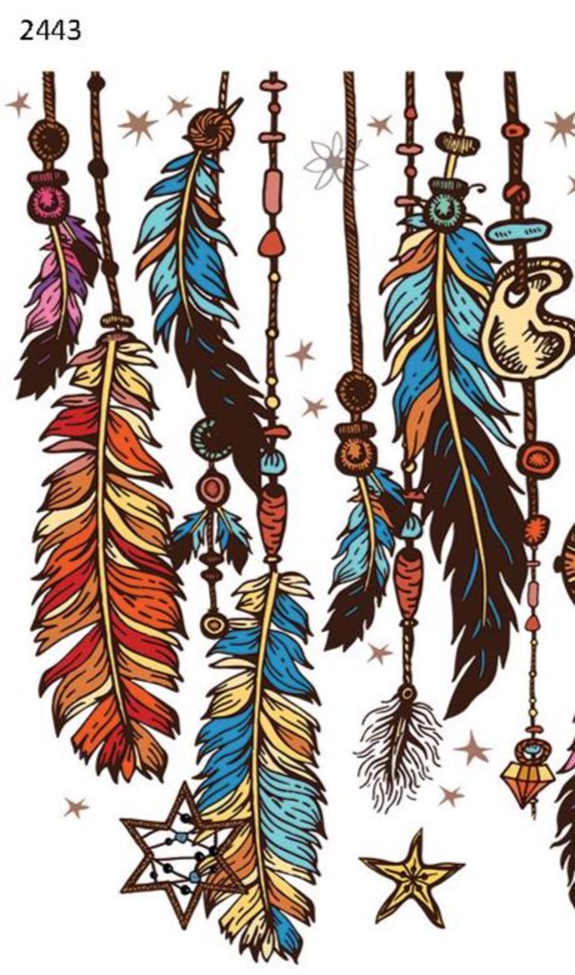 Aztec Feathers and Crystals Pattern - Overglaze Ceramic + Enamel Decals ...