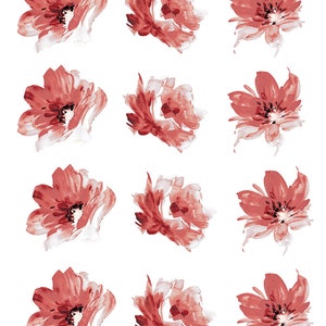 Watercolor Poppies - Ceramic Decal - Overglaze Decal - Fusible Decal - Food Safe - Lead Free - 9172