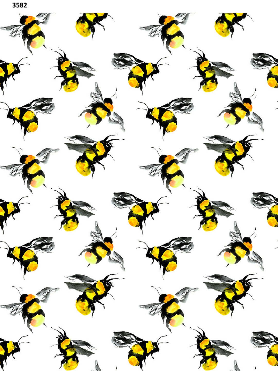 Seamless Swarm of Bees Pattern - Ceramic Decal - Overglaze Decal ...