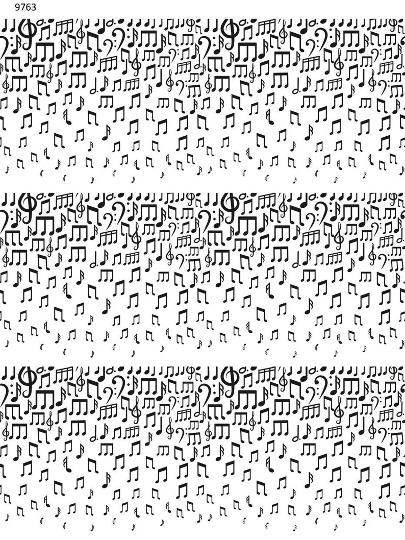 Music Note Ribbon Pattern Seamless Falling Music Notes Ribbon Pattern - Ceramic Decal - Overglaze ...