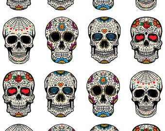 Day of the Dead Skulls - Overglaze Ceramic + Enamel Decals - Food Safe - Lead Free - 6690