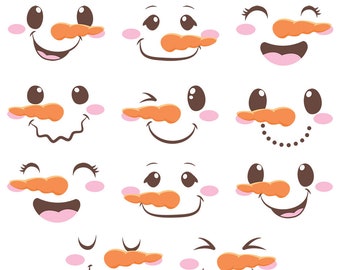 Snowman Faces -  Ceramic Decal - Overglaze Decal - Fusible Decal - Food Safe - Lead Free - 1129