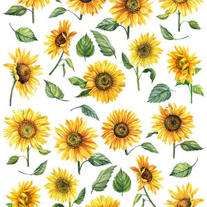 Girasoles soleados - Cerámica sobre vidriado + calcomanías de esmalte - Apto para alimentos - Sin plomo - 8489
