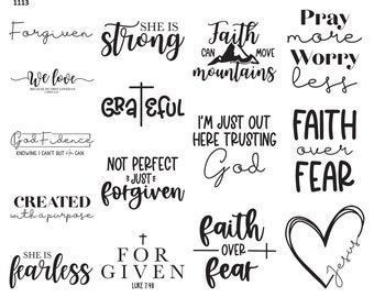 Christian Faith - Ceramic Decal - Overglaze Decal - Fusible Decal - Food Safe - Lead Free - 1113