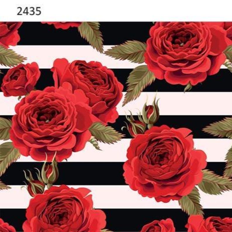 Seamless Red Roses With Stripes Pattern - Overglaze Ceramic + Enamel ...