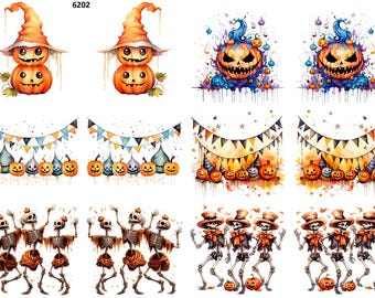 Time for a Halloween Party - Ceramic Decal - Overglaze Decal - Fusible Decal - Food Safe - Lead Free - 6202