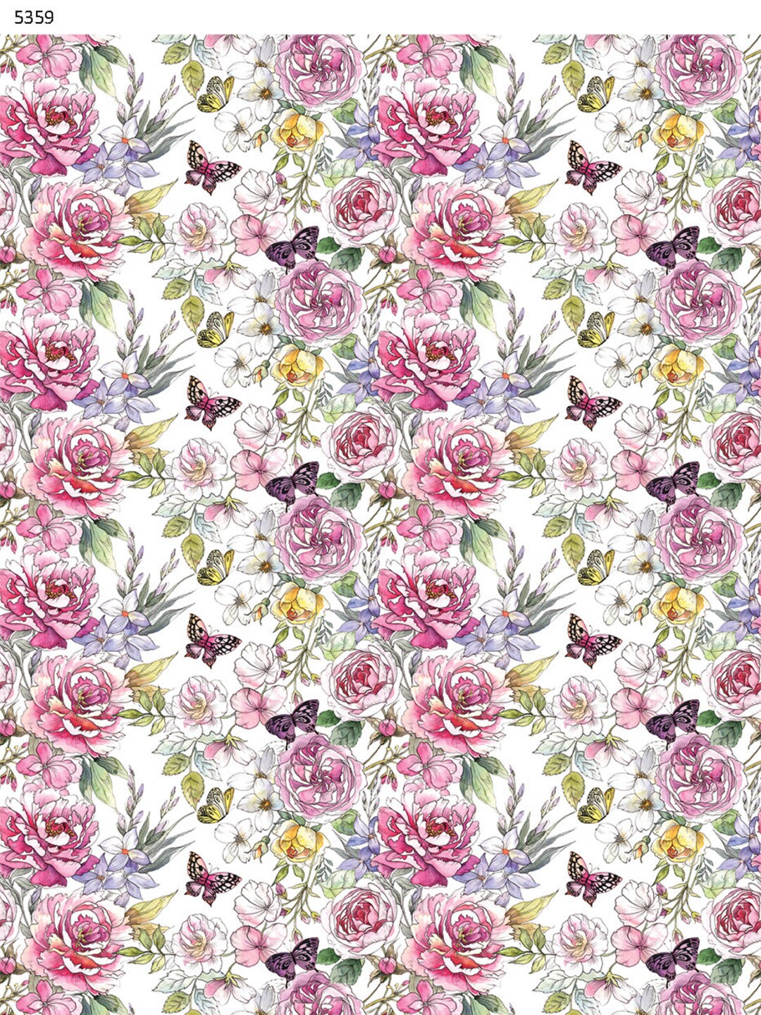 Seamless Peony and Rose Pattern - Overglaze Ceramic + Enamel Decals ...