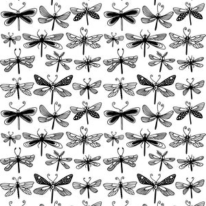 Dragonflies Pattern - Ceramic Decal - Overglaze Decal - Fusible Decal - Food Safe - Lead Free - 4735