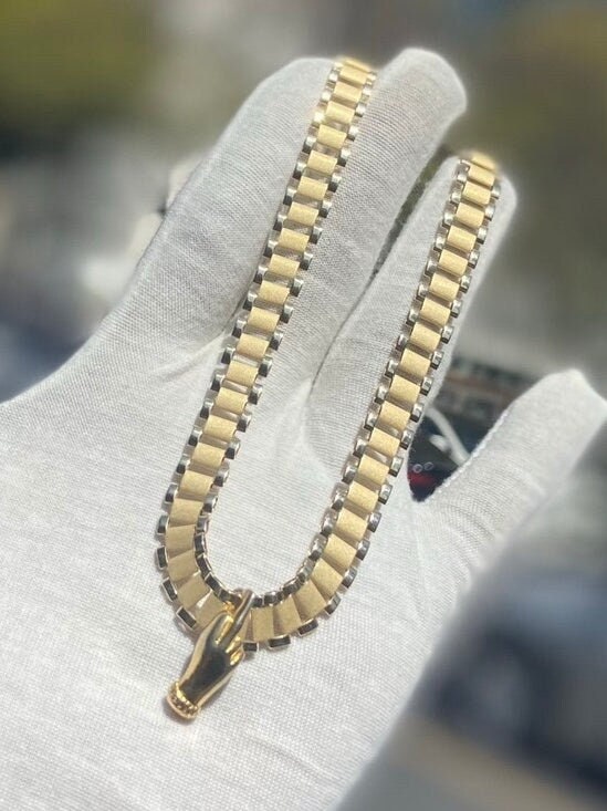 Gold plated rolex chain hotsell