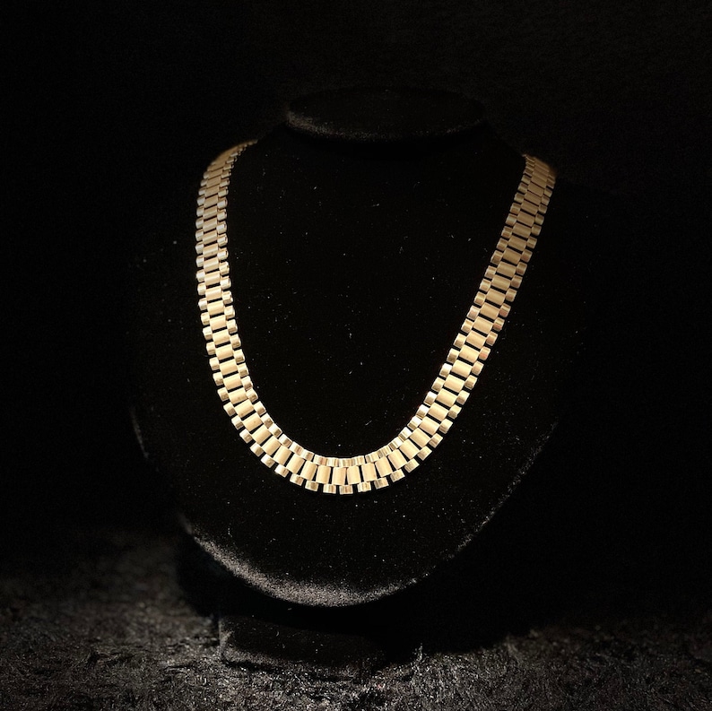 10k Yellow Gold Rolex Style Link Chains - Multiple Size & Length Options Available