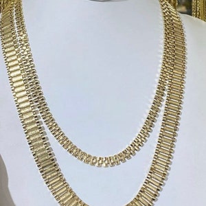 10k Yellow Gold Rolex Style Link Chains - Multiple Size & Length Options Available