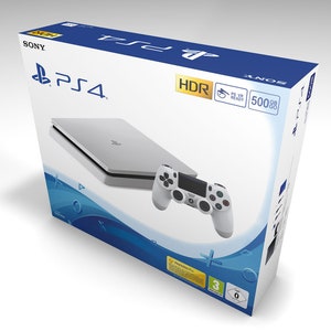 PlayStation 4 Slim 500 GB Weiß (Optionale Innenkartons) | Leere Kiste | Leere Kiste | Boîte vide | Lesefeld