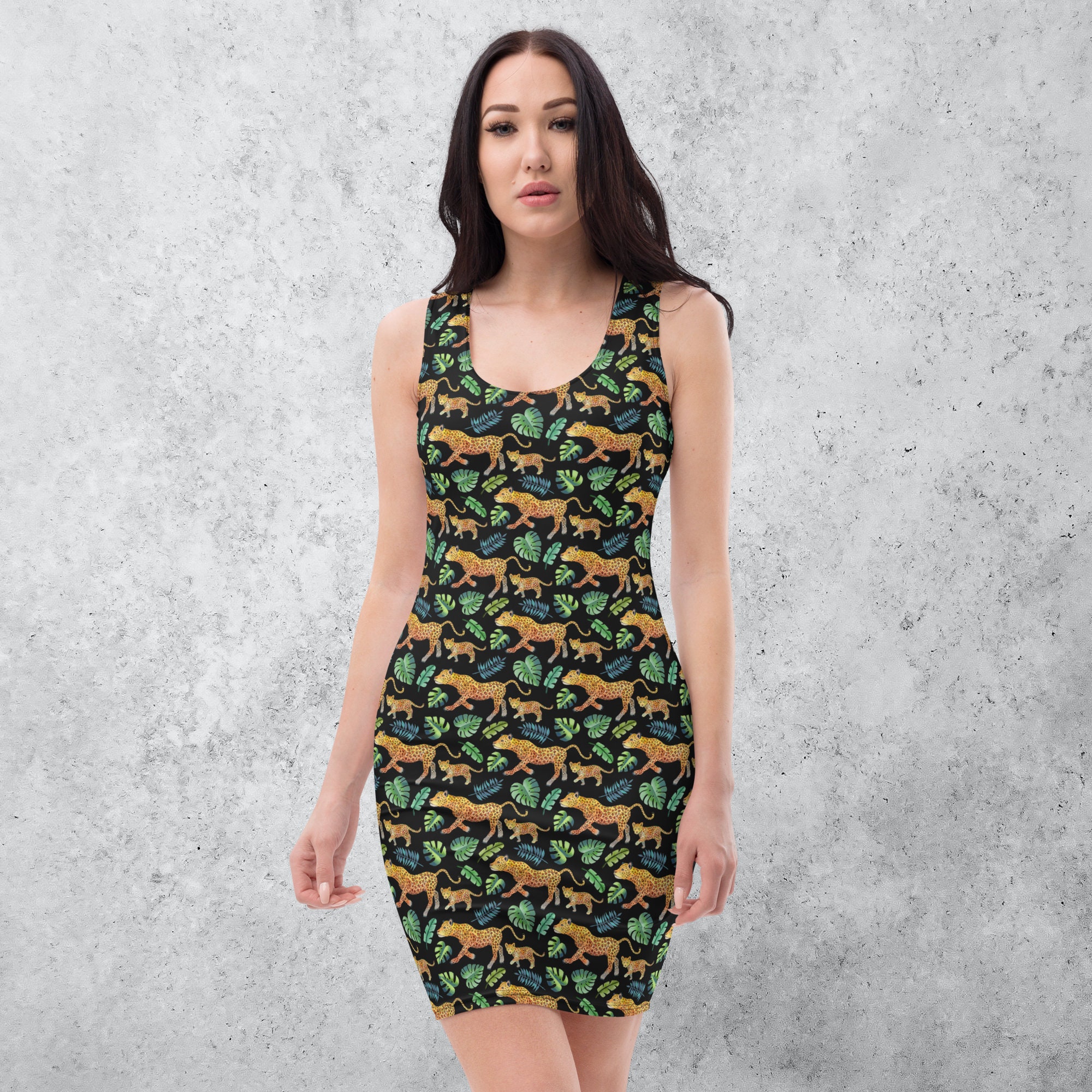 ワンピース JAGUAR SKIN PRINT STRETCH JERSEY SLEEVELESS DRESS Jaguar Print Dress - Etsy Canada