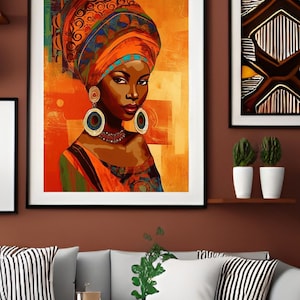 African Woman Art Print - Afrocentric Home Decor - Wall Art