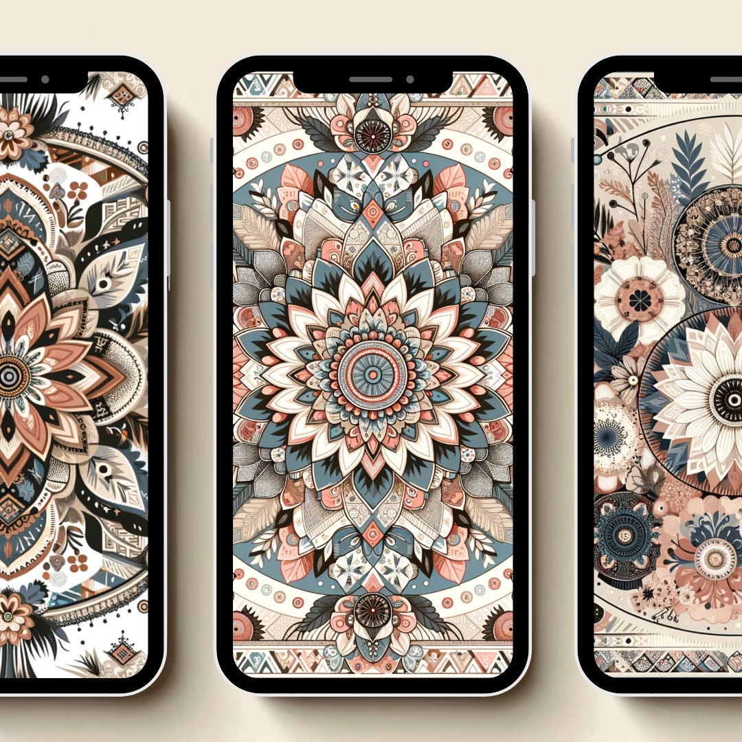 Boho Chic Phone Wallpaper Bundle – Digital Download, Aesthetic Mobile