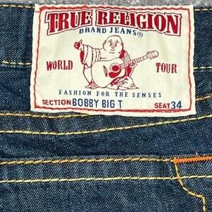 VTG True Religion Bobby Big T Straight Leg Jeans 34 Dark Wash USA Y2K Streetwear image 8