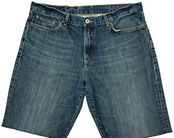 Vintage Lucky Brand Dad Jean Shorts 36" Trucker Straight Cut Off Jorts USA Y2K