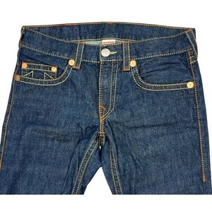 VTG True Religion Bobby Big T Straight Leg Jeans 34 Dark Wash USA Y2K Streetwear image 9