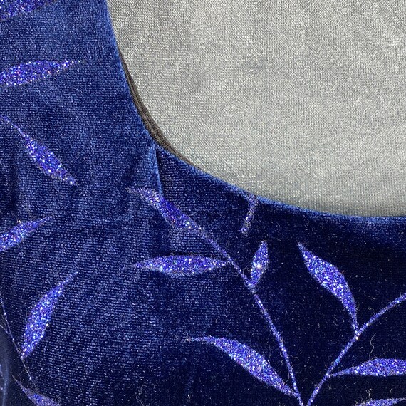 Molly Malloy Evening Blue Velvet Maxi Dress 12P G… - image 8
