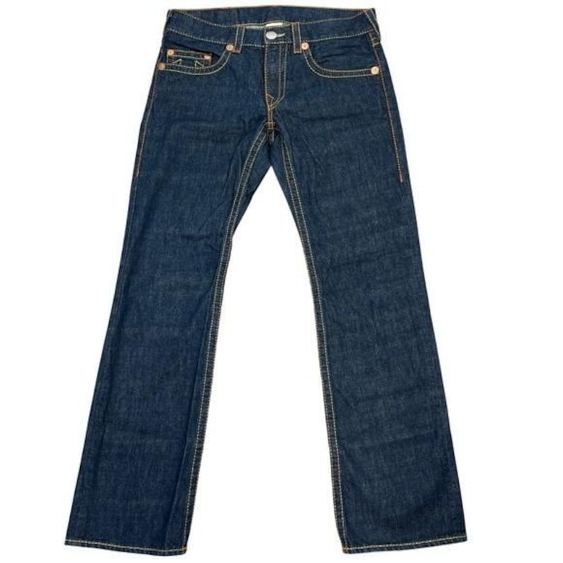 VTG True Religion Bobby Big T Straight Leg Jeans 34 Dark Wash USA Y2K Streetwear image 2