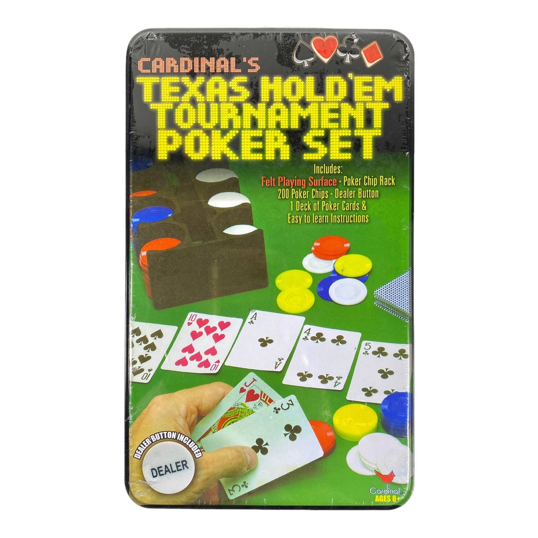 Texas Hold 'em Tournament Cardinal Poker Set Cards Chips Etsy