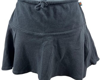 Big Flirt Y2K Micro Skirt XL Black Cotton Flared Mini Skater Grunge Retro Casual
