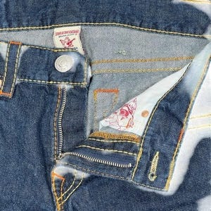 VTG True Religion Bobby Big T Straight Leg Jeans 34 Dark Wash USA Y2K Streetwear image 3