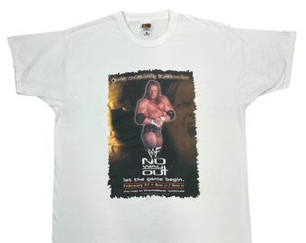 WWF No Way Out T-Shirt XL White Triple H Graphic Photo 1999 Vintage Wrestling