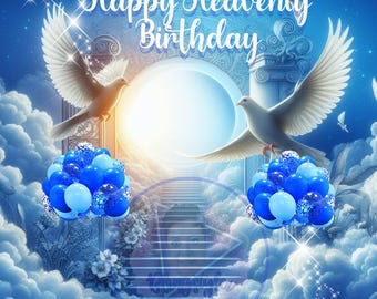 Blue Birthday Memorial Background PNG
