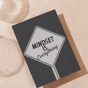 Mindset Is Everything Wall Art Black & White | Quote Print | 8x10 Digital Download Poster | Positive Affirmation Decor for Office, Dorm