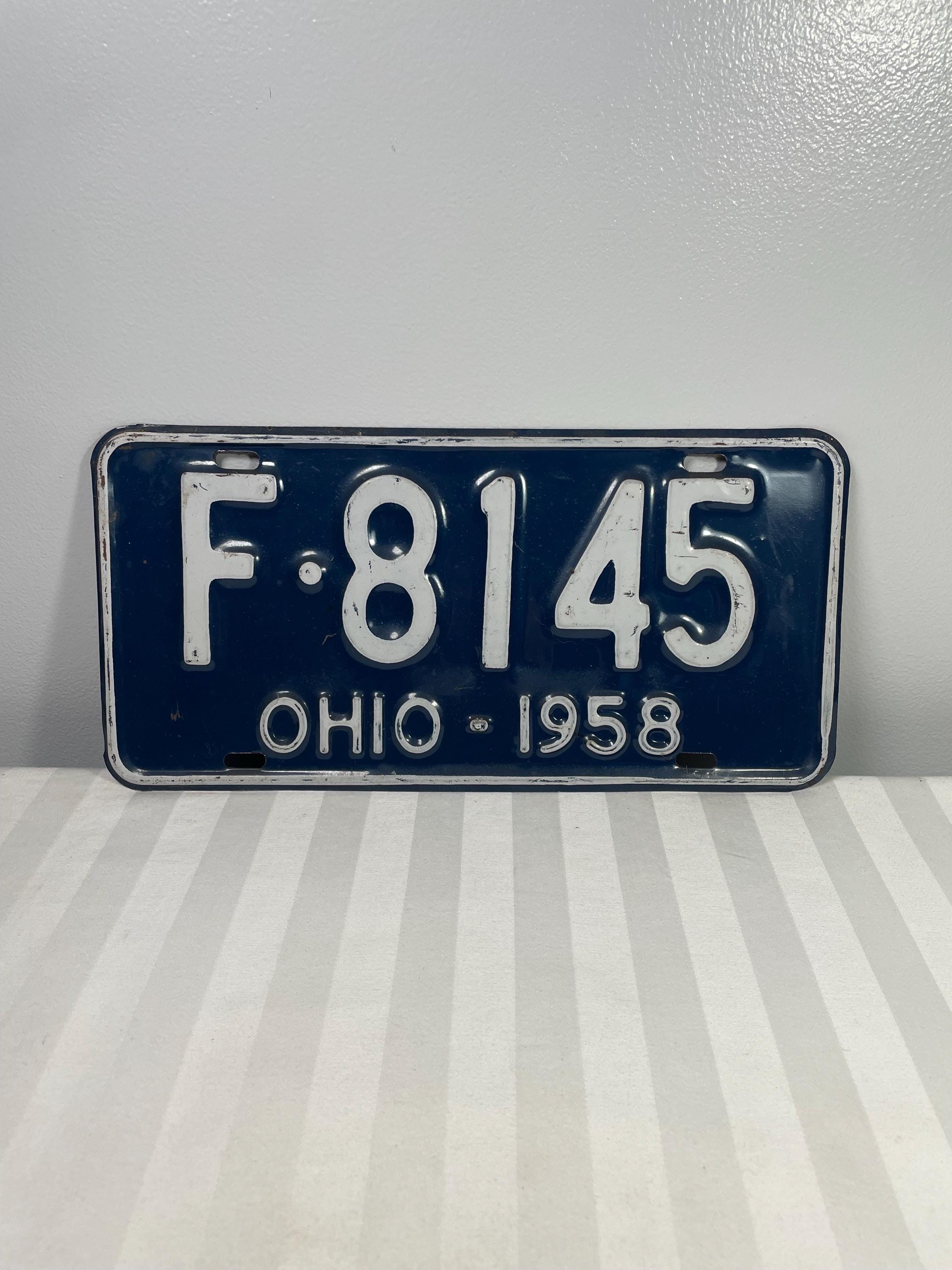 Plaque D'immatriculation Ancienne Ohio USA 1951 – Tôle émaillée – Déco