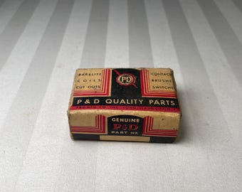 Vintage P & D Quality Parts Advertising Box with Parts Display Long Island City NY