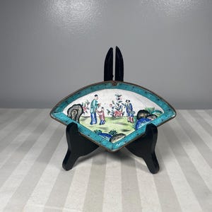 Antique Chinese Small Enamel Trinket Dishes Asian Oriental Tray