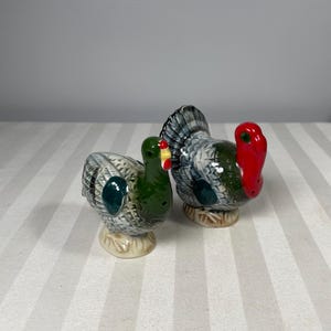 Vintage antropomorfe zout- en pepervaatjes voor Thanksgiving met kalkoen