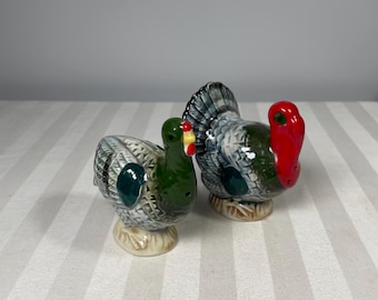 Vintage Thanksgiving Anthropomorphic Turkey Salt and Pepper Shakers