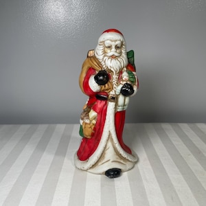 Vintage Musical Santa Figurine 8 1/2&quot; Tall