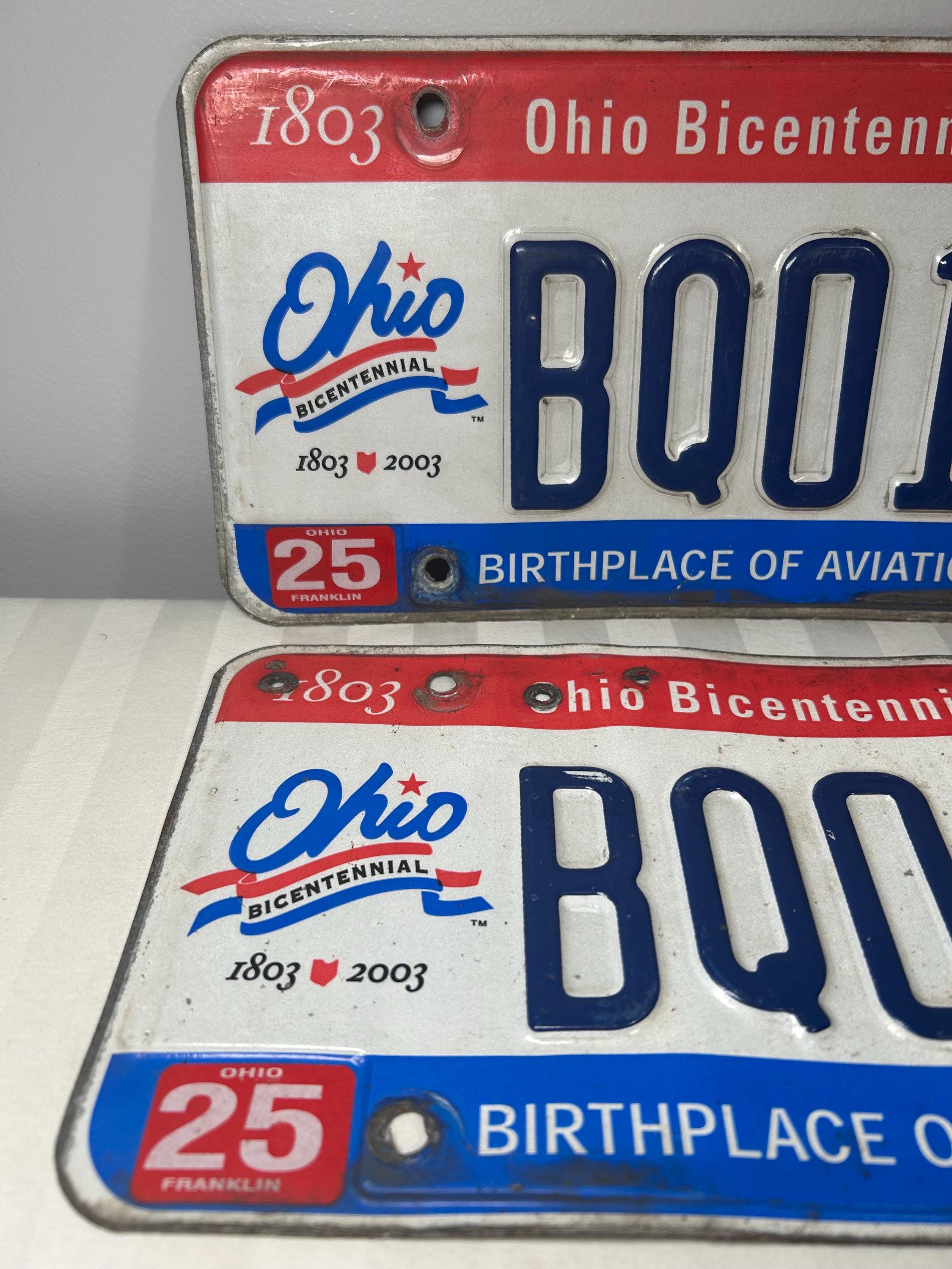 2003 Ohio BICENTENNIAL License Plate Pair of 2 Red White Blue - Etsy