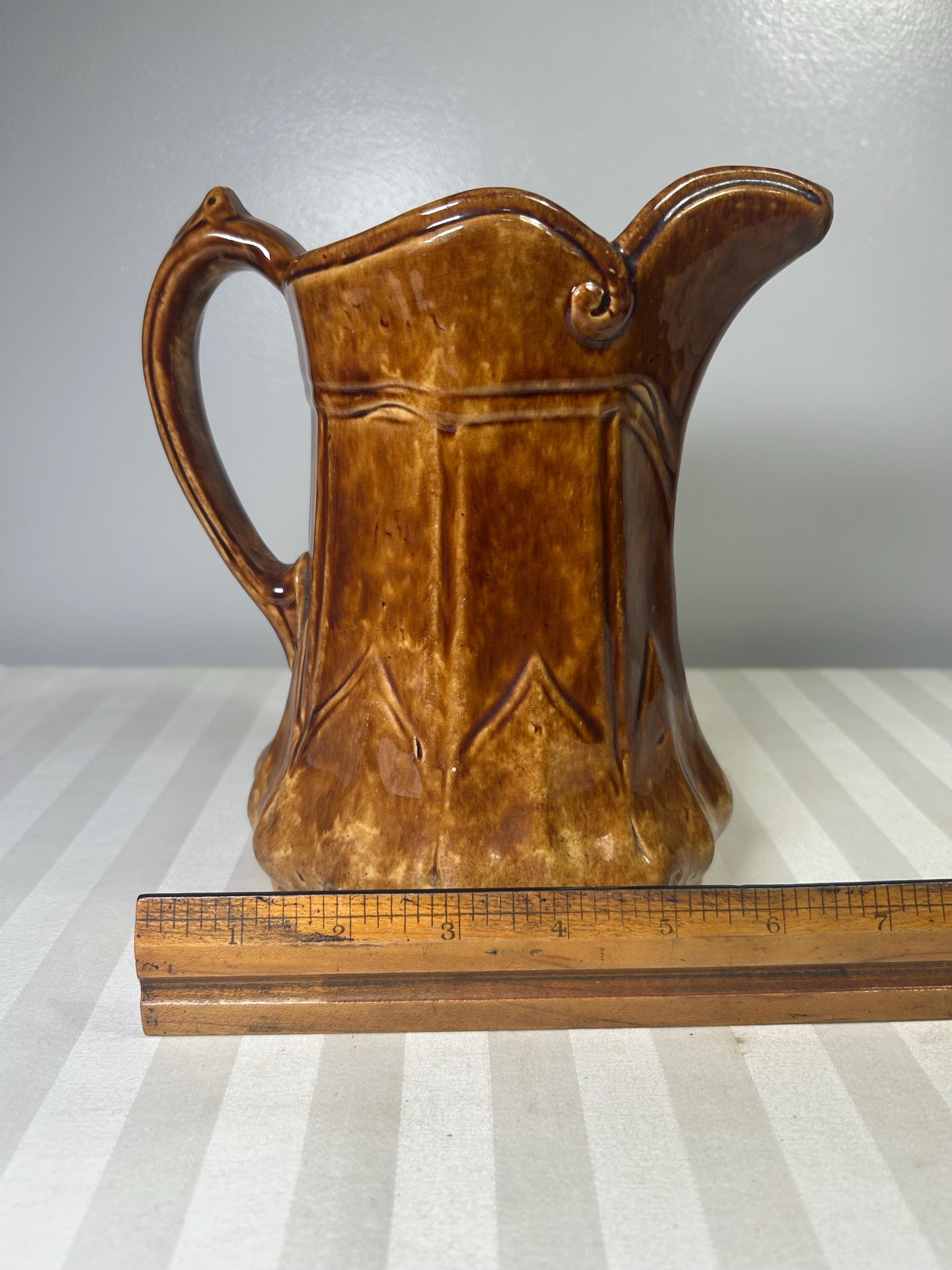 Antique Rockingham Pitcher Antique Rockingham Glaze Pitcher Embossed - Etsy