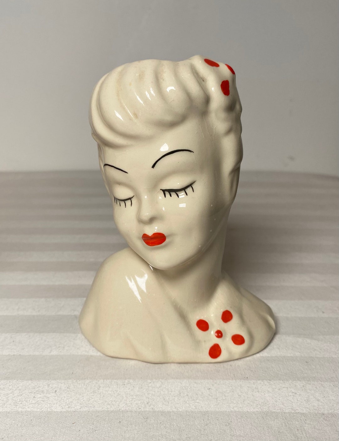 Vintage Lady Head Planter Mid Century Modern Retro 1950s Etsy
