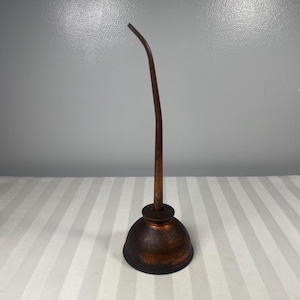 Vintage Oil Can Thumb Pump Oiler Rounded Base Solid Copper