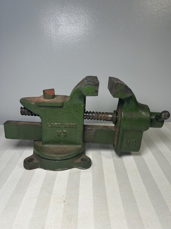 Vintage Lake Side 3in Jaw Anvil Vise V7 V6 Cast Iron Lake Side